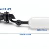1/2 Inch NPT Mini Float Ball Valve Kit Automatic Fill Feed Humidifier Tank Pond Shut off Water Float Ball Valve, 2 Pack-1