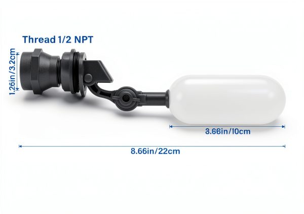 1/2 Inch NPT Mini Float Ball Valve Kit Automatic Fill Feed Humidifier Tank Pond Shut off Water Float Ball Valve, 2 Pack-1