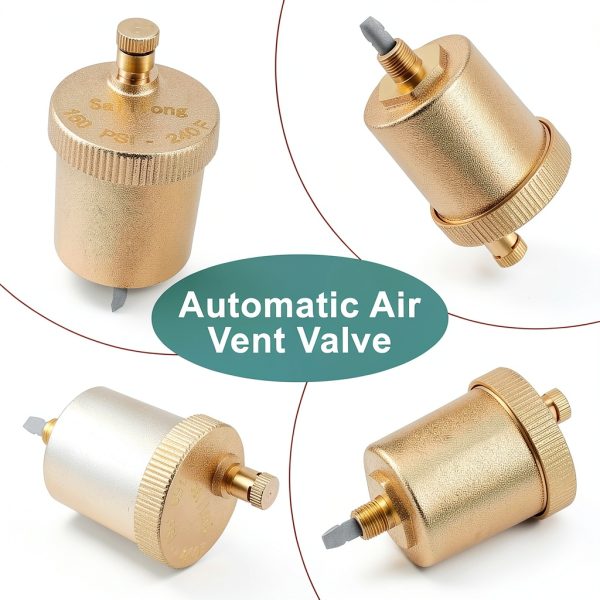 Saillong 4 Pack 1/8 Inch Automatic Air Vent Valve, Automatic Air Bleed Vent, Float Valve for Hot Water Radiators Heating System-6