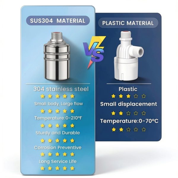 304 Stainless Steel Fully Automatic Water Level Control Float Valve, 1/2" to 3/4" Water Level Controller Float Valve for Water Tank, Pool, Tower, Distiller-3